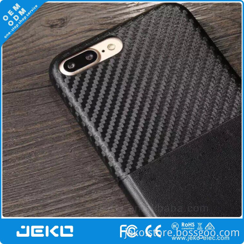 Hot carbon fiber leather cell phone case with card holder for iphone 7 7plus